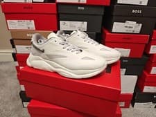 Image of Hugo Boss Leon Runn Mens Trainers Light Beige Brand New Boxed Sneakers  size 8