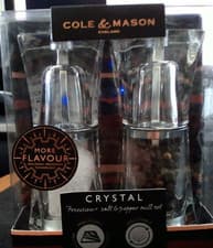 Image of Cole & Mason : Crystal - Precision+ Salt & Pepper Mill Set. Adjustable grind.New