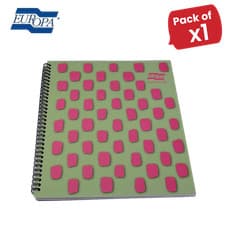 Image of Europa Notepad Wirebound 160pg 80gsm Ruled Margin 4H Pink 3pk