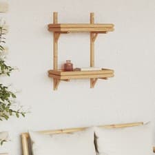 Image of Wall Shelf 2-Tier 45x26x60 cm Bamboo vidaXL