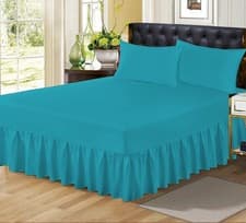 Image of Fitted Valance Sheet Extra Deep Bed Sheets Single Double King Size & Pillowcases