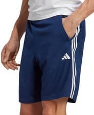 Image of adidas Train Essentials Pique 3 Stripes Mens Training Shorts Blue Gym Zip Pocket