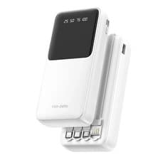 Image of Portable Charger Power Bank 20000mAh with Built-In Cables Fast Charging 74W