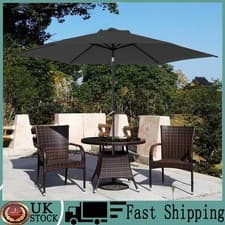 Image of 2.5M Large Parasol Garden Table Sun Shade Canopy Patio Outdoor Umbrella Tilt UK