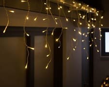 Image of 240 LED Christmas Lights, Connectable Icicle, Warm White