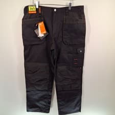 Image of Scruffs Worker Plus Trousers Men's Black W36" L30" Holster Pockets NEW NWT