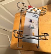 Image of BRAND NEW - Croydex Rust Free Small 2 Tier Corner Basket Shower Caddy with Hooks