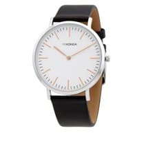 Image of Sekonda Watch 1342 Mens Black Leather Strap RRP £39.99