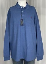 Image of Polo Ralph Lauren Shirt Men XXL Long Sleeve Custom Slim Fit Blue Polo New NWT