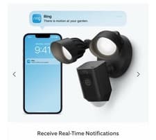 Image of Ring Floodlight Cam Wired Plus 1080p HD Security Camera Night Vision Siren Black