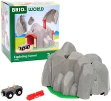Image of BRIO World Exploding Train Track Tunnel 36044 - Wooden Railway Accessory