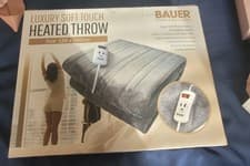 Image of Bauer Professional Electric Heated Throw Blanket, Soft Fleece (120 x 160cm) NEW