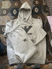 Image of Emporio Armani Men's Grey Full Tracksuit For Men With Trouser 2xl Brand New