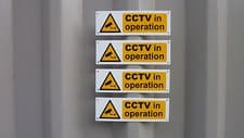 Image of CCTV IN OPERATION *Pack Of 4* sign or sticker or sticky backed plastic 150x50mm