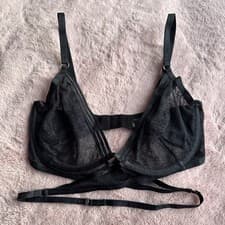Image of Ann Summers The Devoted Fuller Bust Non Pad Black Plunge Bra Size 34DD - BNWOT