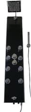 Image of Shower Tower Panel, Thermostatic Black Glass, Chrome 8 Jets Handheld Bath Spout