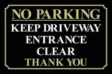 Image of No Parking Keep Driveway Entrance clear Sign or Sticker - All Sizes (DS6)