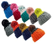 Image of Beechfield Soft Spun Acrylic Apres Beanie Ski Pompom Hat