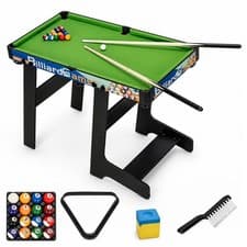 Image of Foldable Pool Table Set Folding Snooker Table with Cues & Full Accessories