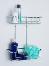 Image of Croydex Rust Free 2 Tier Shower Caddy, Bathroom Caddy Cosmetic Basket Organiser