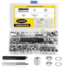 Image of 153 Set Grommet Tool Kit, Professional Eyelet Punch Kit 10Mm, Grommets Eyelets P