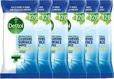 Image of Dettol Bio Antibacterial Large Surface Cleaning 126 Wipes x 6 - Total 756 Wipes