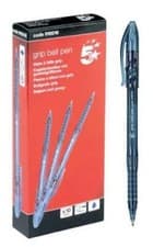 Image of 5 Star Grip Ballpoint Pen 1.0mm Tip 0.4mm Line Ergonomic shape Blue - Pack of 10