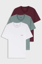 Image of HUGO 3 Pack Cotton Crew Neck T-Shirts – Regular Fit