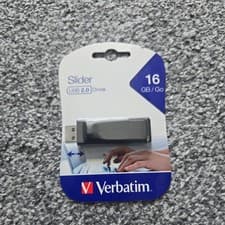 Image of Verbatim 98696 16 GB Slider USB 2.0 Flash Drive - Black