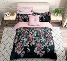 Image of Ted Baker Wisteria Navy Duvet Cover Set - Includes Pillowcases - Free Post