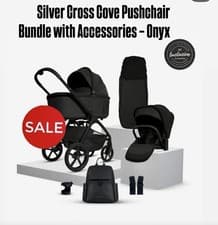 Image of Silver Cross Cove Pushchair Bundle with Accessories - Onyx Black - RRP £945