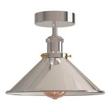 Image of Retro Semi Flush Ceiling Light Metal E27 Fitting