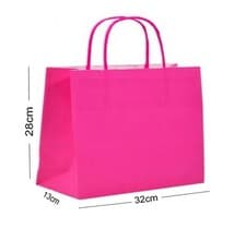 Image of Hot Pink Gift Bags Landscape Large Paper Party Present Boutique Shop Bag