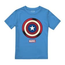 Image of Marvel Kids T-Shirt Captain America Pop Art Shield Top Tee 3-8 Years Official