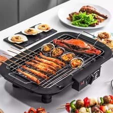 Image of Electric Barbecue Grill 2000W Table Top Griddle BBQ Smokeless Teppanyaki Kitchen