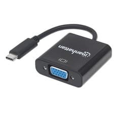 Image of Manhattan Usb-C To Vga Converter Cable 1080P@60Hz Black 8Cm Male To Female Lifet