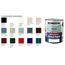 Image of Ronseal 10 Year Weatherproof Wood Paint 750ml Satin Gloss 2in1 No Primer Needed