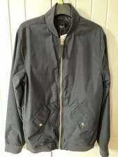 Image of BNWT F&F Men’s Size S Small Navy Bomber Jacket Dark Blue Coat Anorak NEW Casual