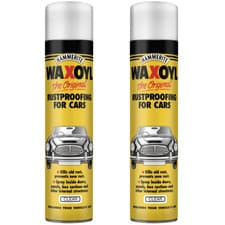 Image of Hammerite Waxoyl Aerosol Clear Rust Protection Spray Cars Doors Vehicle 400ml x2