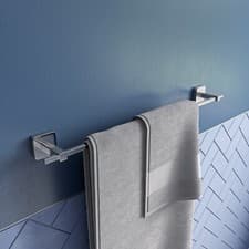 Image of Croydex Flexi-Fix Towel Rail Bar in Chrome, 67cm Length - Camberwell