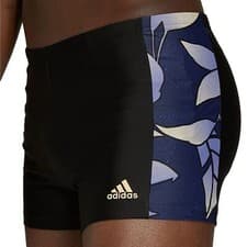 Image of Adidas Men Boxer Swim Trunks Black Leaves Nature Design D5 NEW