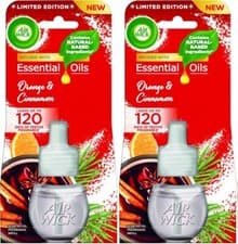 Image of 2 X Air Wick Electrical Plugin Oil Refills - Orange & Cinnamon