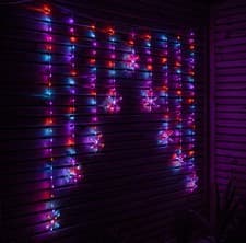 Image of 1.2m x 1.2m FlexiBrights Christmas Snowflake Curtain Lights & 267 Rainbow LEDs