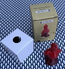 Image of NEW Le Creuset Red Pie Bird Funnel Cardinal Ceramic Stoneware Baking Oven Steam