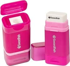 Image of Swordfish Combo Pencil Sharpener with Mess-Free Canister and Eraser [Pack of 1]