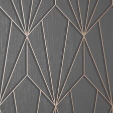 Image of Fine Decor Cascade Geo Wallpaper - FD42849 - Grey / Rose Gold