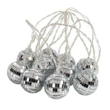 Image of Disco Ball String Lights 10 Multicolour LED Mini Mirror Balls Party Disco Lights