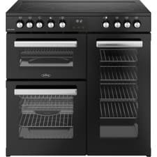 Image of Belling 444411791 Cookcentre 90E 90cm Electric Range Cooker 5 Burners A/A Black