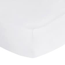 Image of White 100% Egyptian Cotton Sateen 400 Thread Count Extra Deep Fitted Sheet