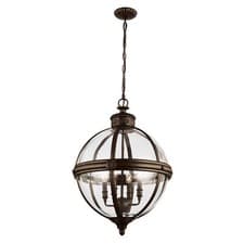 Image of 4 Bulb Chandelier Hanging Pendant LIght British Bronze LED E14 60W Bulb